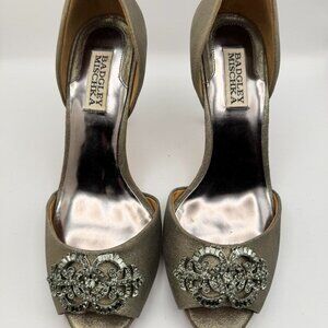 Badgley Mischka Leather Crystal Embellishments